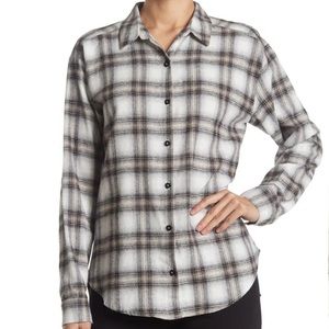 (A6) ABOUND Black White CeCe Oversized Plaid Button down front Shirt, Sz 3X, NWT
